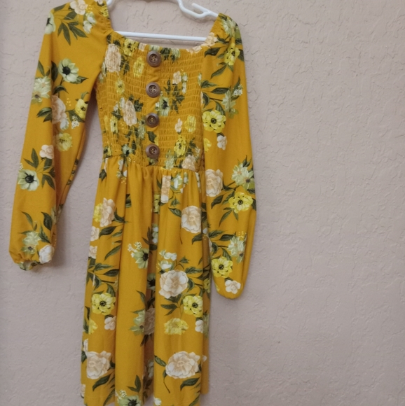 🍁Mustard J is for Justify dress with wooden buttons size 8 - Picture 1 of 2